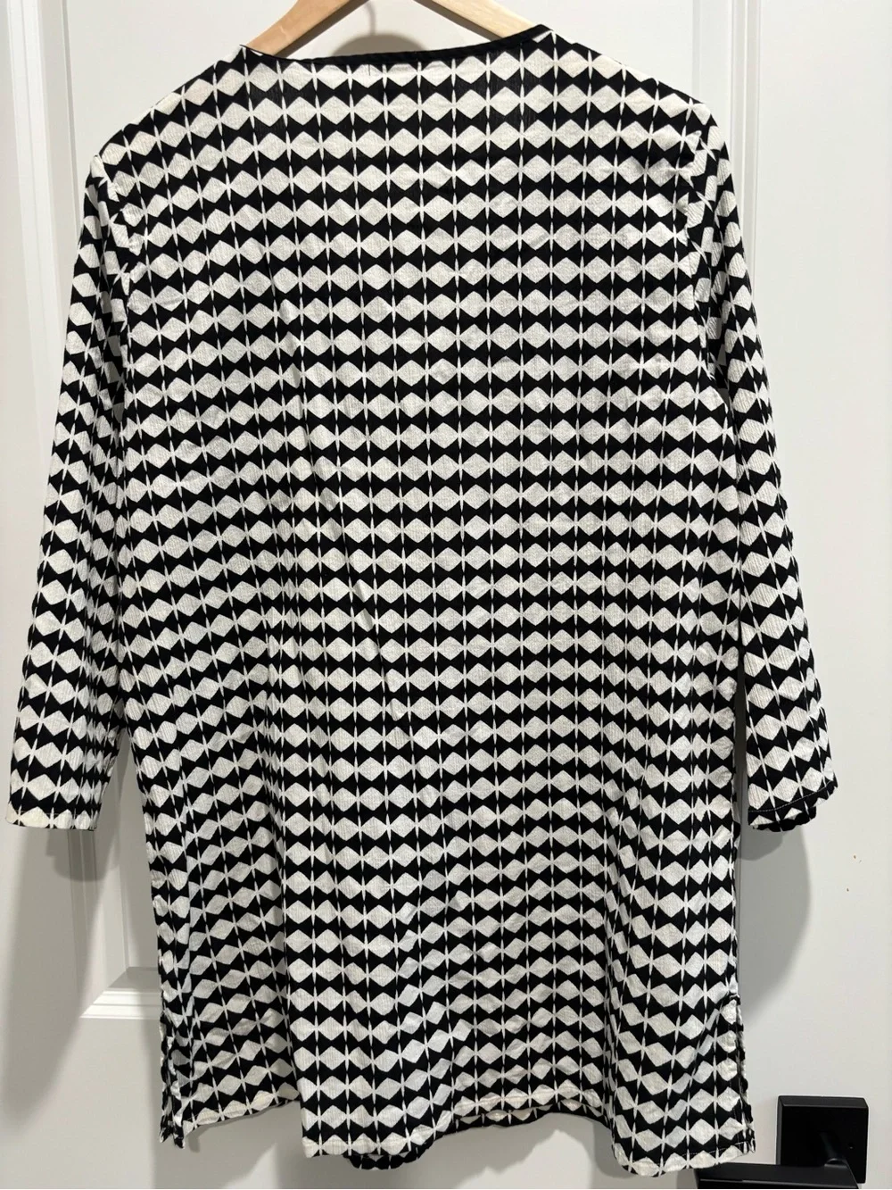 J. Crew Black & White Geometric Tunic Coverup